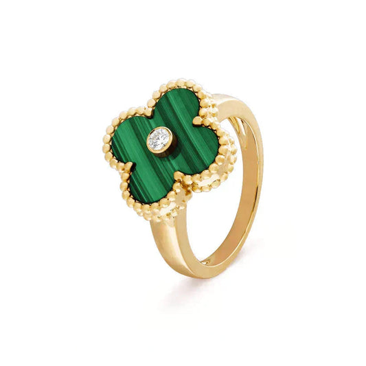 [Riva Jewelry ]CLOVER MALACHITE RING GOLD DIAMOND