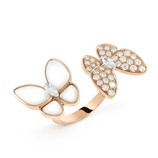 [Riva Jewelry ]TWIN BUTTERFLY DIAMOND MOP RING